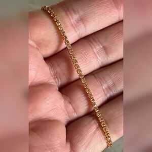 OBJKTS Jewelry Linea Pastel Tennis Bracelet (2mm) Gold Plated Champagne Color